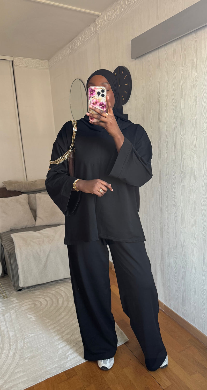 Ensemble jogging coton Noir